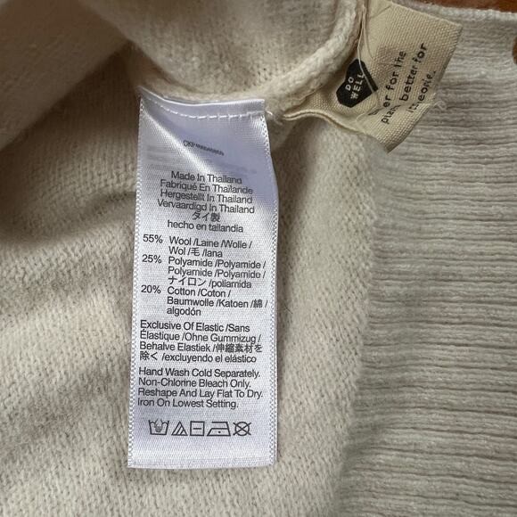 Madewell Wiltshire V-Neck Pullover Sweater Cream & Green Size XS - Picture 6 of 13